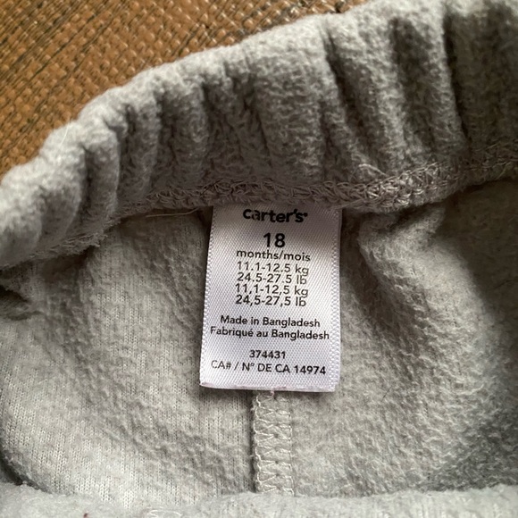 🌸3/$10🌸 Carter’s grey sweatpants - Picture 2 of 2